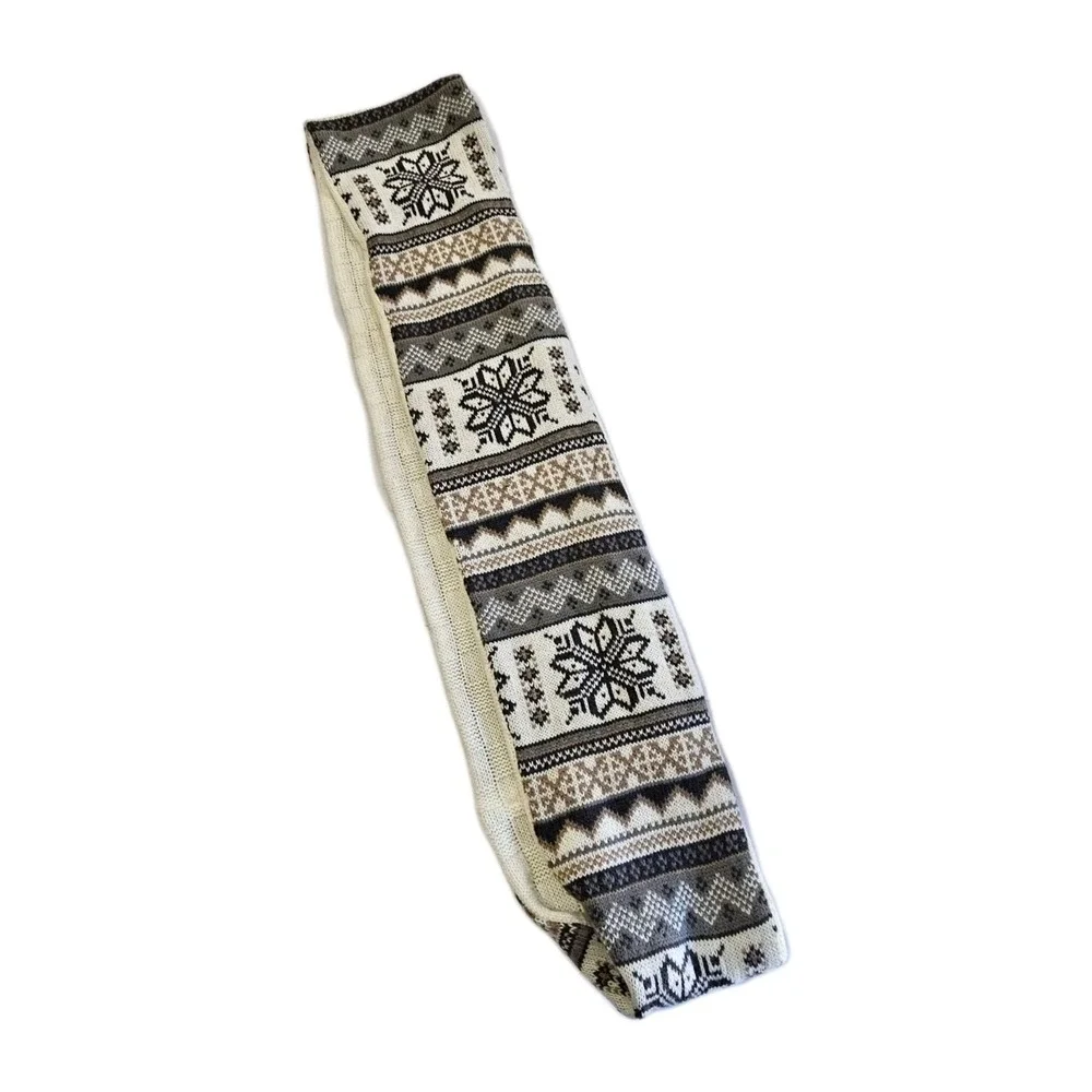 MUK LUKS Women's Ivory Fair Isle Reversible Scarf Infinity Checkered